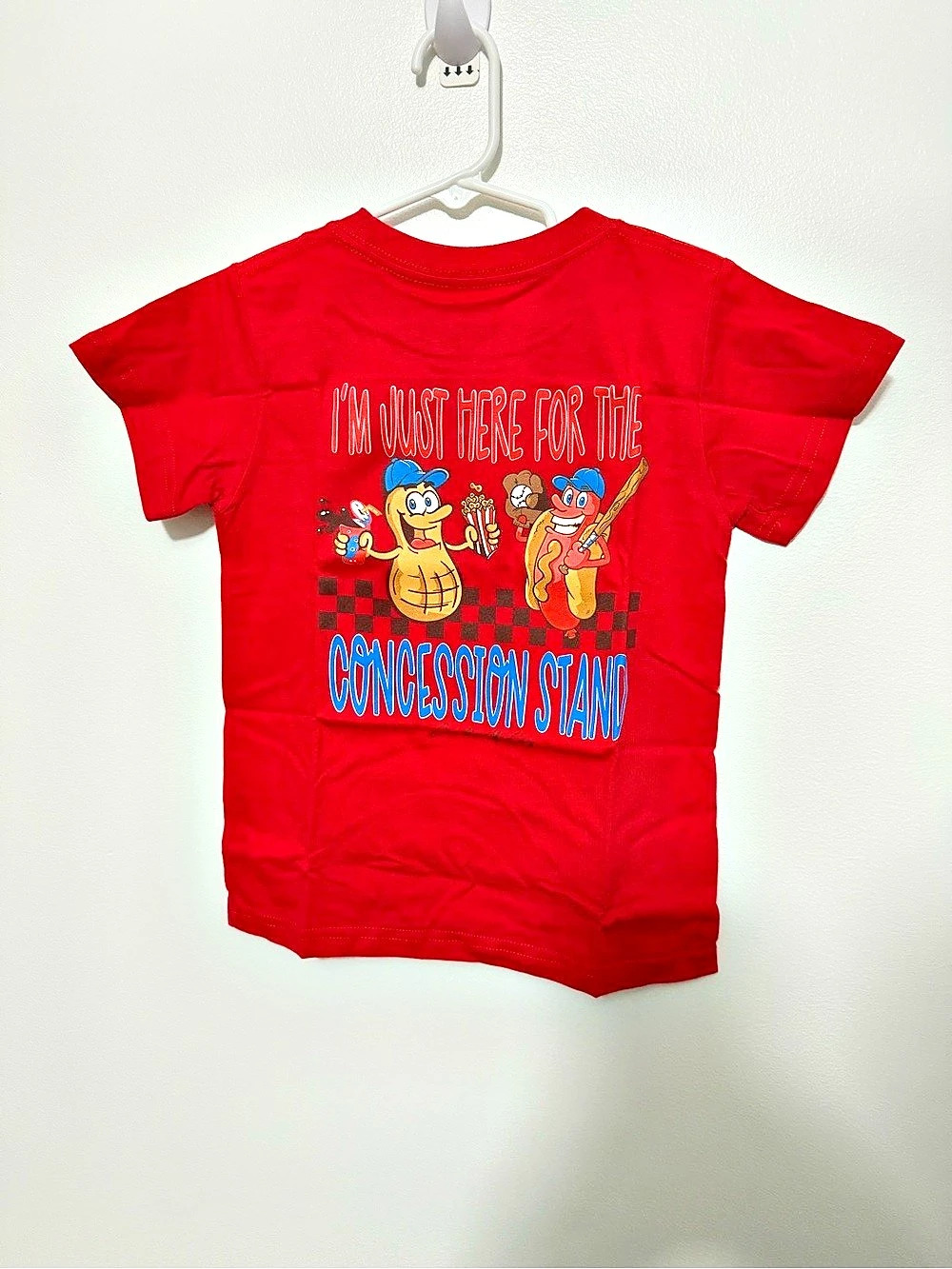Cardin McCoy I'm Just Here for the Concession Stand Graphic Tee Red XXS